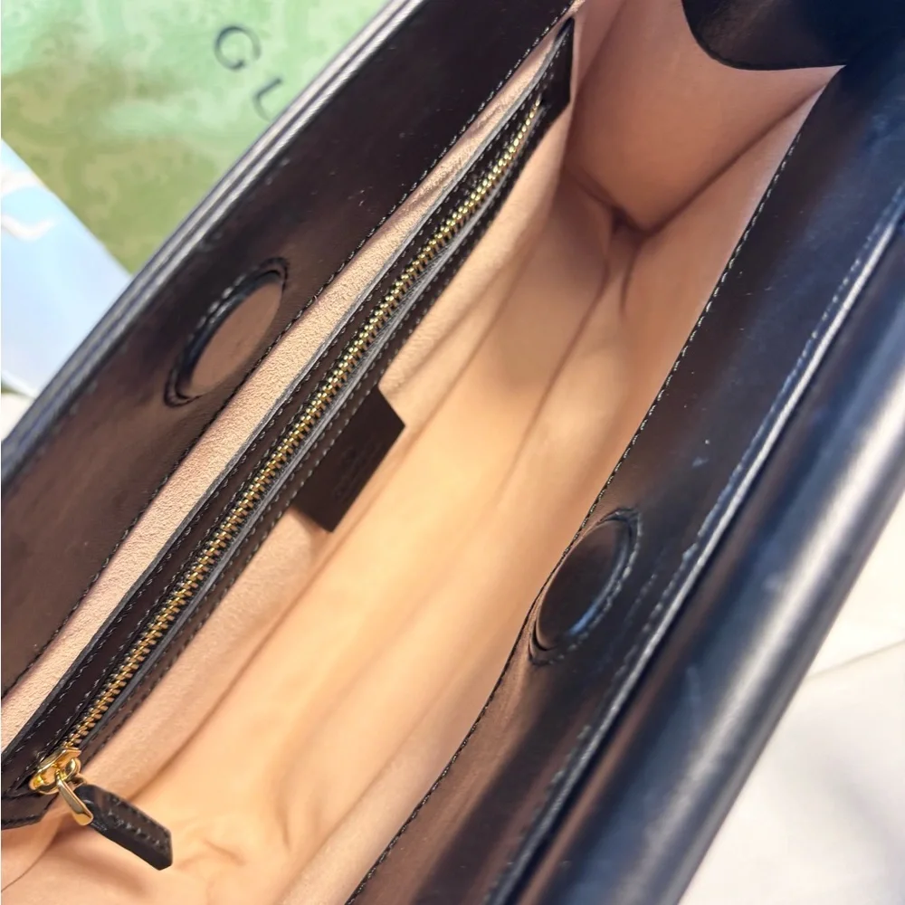 Gorgeous Gucci Nymphaea Top Handle Bamboo Black - Picture 10 of 16